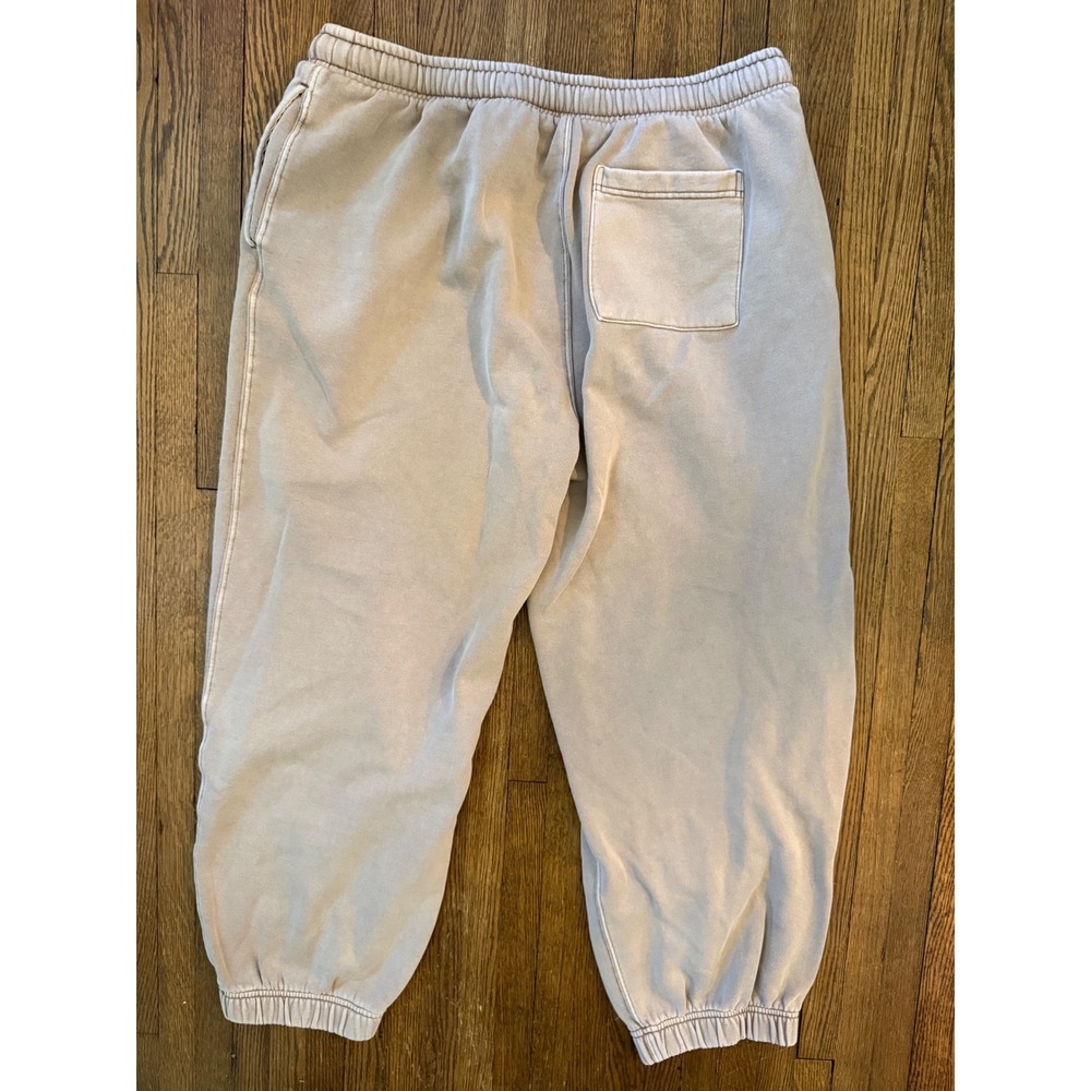 Aeropostale Fleece Jogger Sweatpants Tan Mineral Wash Size L 32x24 - Picture 4 of 8